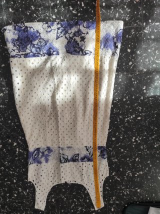 Abito vintage cotone Sangallo bianco e blu