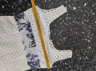 Abito vintage cotone Sangallo bianco e blu