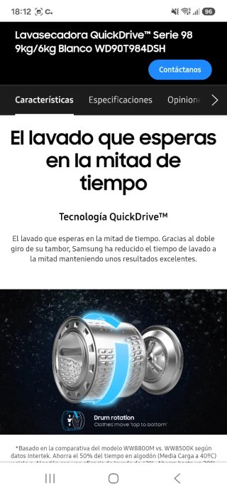 Lavadora samsung (le queda casi 1 año de garantia)