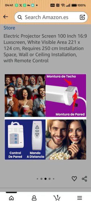 Pantalla Proyector Eléctrica LUH 100 16:9