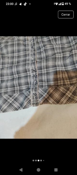 Top cuadros gris y blanco Talla M Muy lindo.puesto