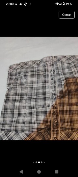 Top cuadros gris y blanco Talla M Muy lindo.puesto