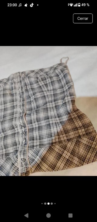 Top cuadros gris y blanco Talla M Muy lindo.puesto