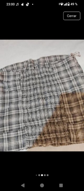 Top cuadros gris y blanco Talla M Muy lindo.puesto