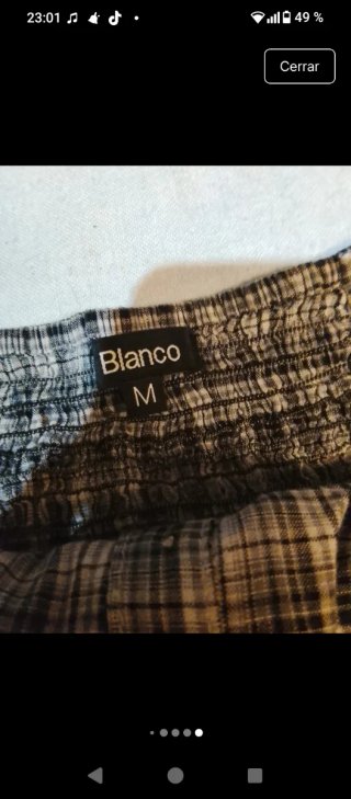 Top cuadros gris y blanco Talla M Muy lindo.puesto