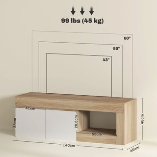 Mueble para TV de 60" con Armario de 2 Puertas y E