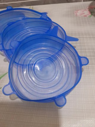Set 5 Coperchi Silicone Estensibili Blu