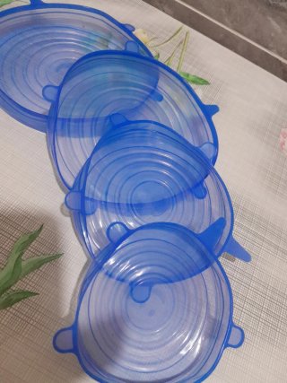 Set 5 Coperchi Silicone Estensibili Blu