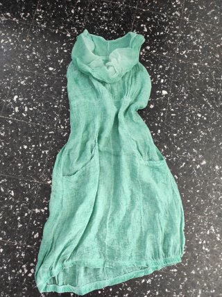 Abito vintage seta lino cotone verde anni 2000