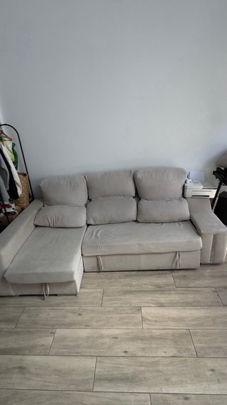 Sofá Cama Beige Tela Oferta