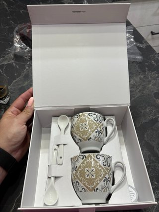 Set 2 Tazze Caffè/Tè Porcellana Oro