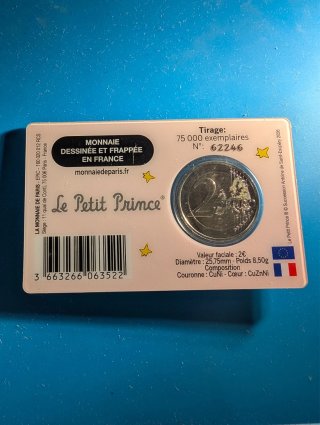 Coincard 2€ Le Petit Prince Francia 2026 Roja