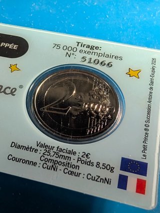 Coincard 2€ Le Petit Prince Francia 2026 Azul