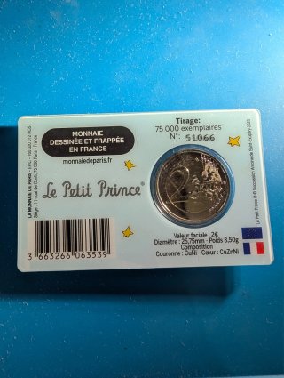 Coincard 2€ Le Petit Prince Francia 2026 Azul