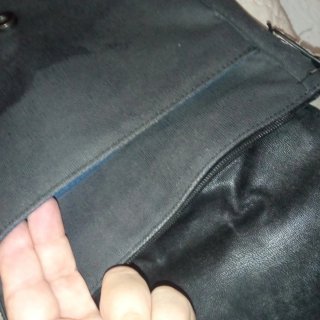 Bolso bandolera cuero y tela