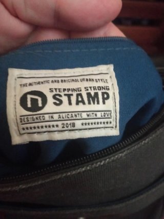 Bolso bandolera cuero y tela