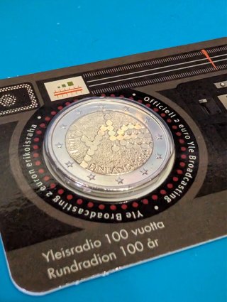 Finlandia Coincard 2€ 2026 Yleisradio 100 Años