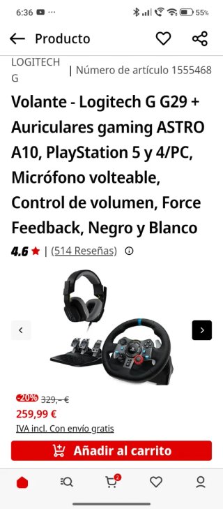 Volante Logitech G29 + Auriculares Astro A10