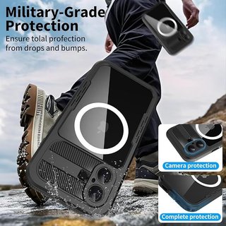 WIFORT Funda iPhone 16 Impermeable IP68 MagSafe