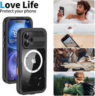WIFORT Funda iPhone 16 Impermeable IP68 MagSafe