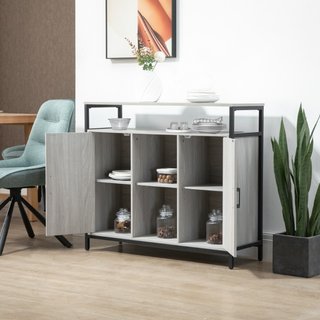 Aparador moderno de madera con 2 armarios y estant