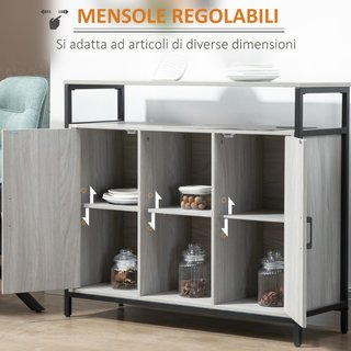 Aparador moderno de madera con 2 armarios y estant