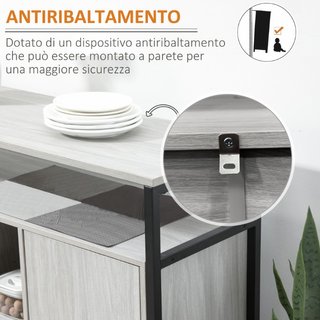 Aparador moderno de madera con 2 armarios y estant