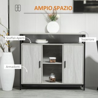 Aparador moderno de madera con 2 armarios y estant