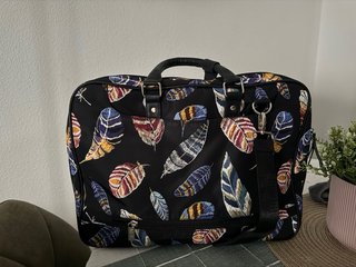 Maletín MISAKO estampado plumas