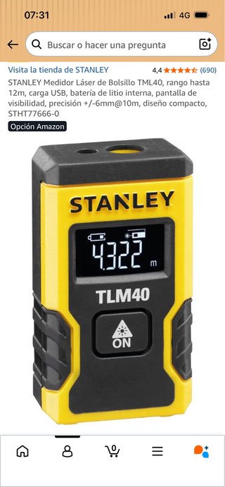 STANLEY Medidor Láser Bolsillo TML40