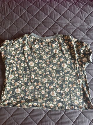 Camiseta Zara Flores Print Talla S Oversize Mujer