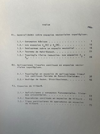 Espacios vectoriales topológicos. Esp. de Hilbert