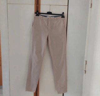 Pantaloni Zara vita bassa cotone beige XS