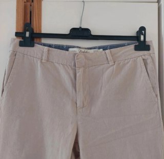 Pantaloni Zara vita bassa cotone beige XS
