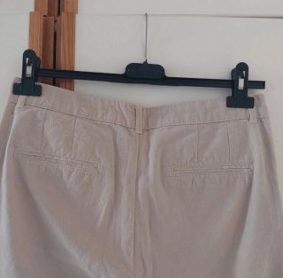 Pantaloni Zara vita bassa cotone beige XS