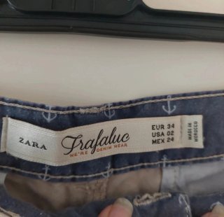 Pantaloni Zara vita bassa cotone beige XS