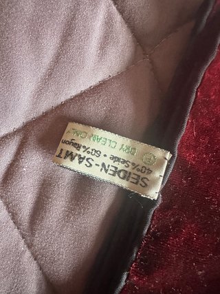 Pañuelo Seda Vintage Terciopelo Burdeos