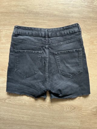 Shorts Vaqueros Mango Talla 36 High Waist Negro Wa