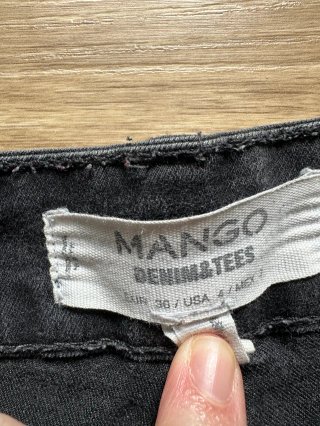 Shorts Vaqueros Mango Talla 36 High Waist Negro Wa