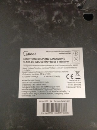 Vitrocerámica Midea Inducción Nueva