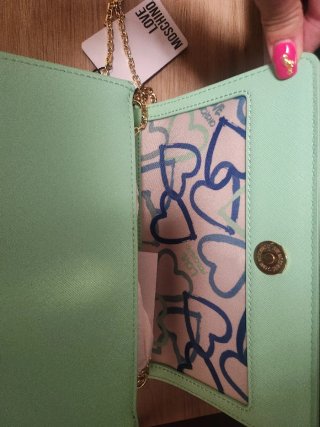 Bolso Love Moschino verde y dorado