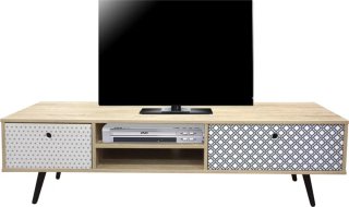 Mueble TV madera con cajones y patas