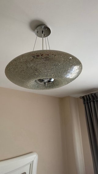 Lámpara de techo cristal y metal