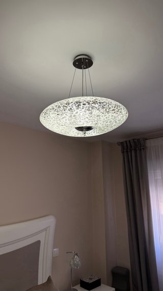 Lámpara de techo cristal y metal