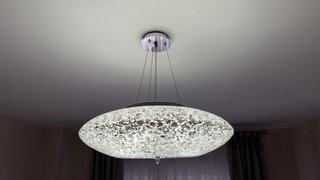 Lámpara de techo cristal y metal