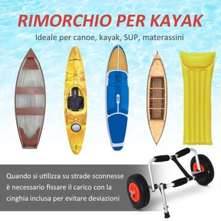 Carro de kayak y canoa plegable de aluminio con
