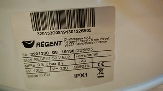Termo Eléctrico Regent 50L Vertical