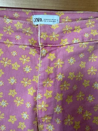Pantalones Zara Estampados Florales Rosa