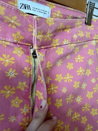 Pantalones Zara Estampados Florales Rosa