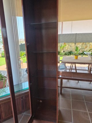 Vitrina de madera y cristal